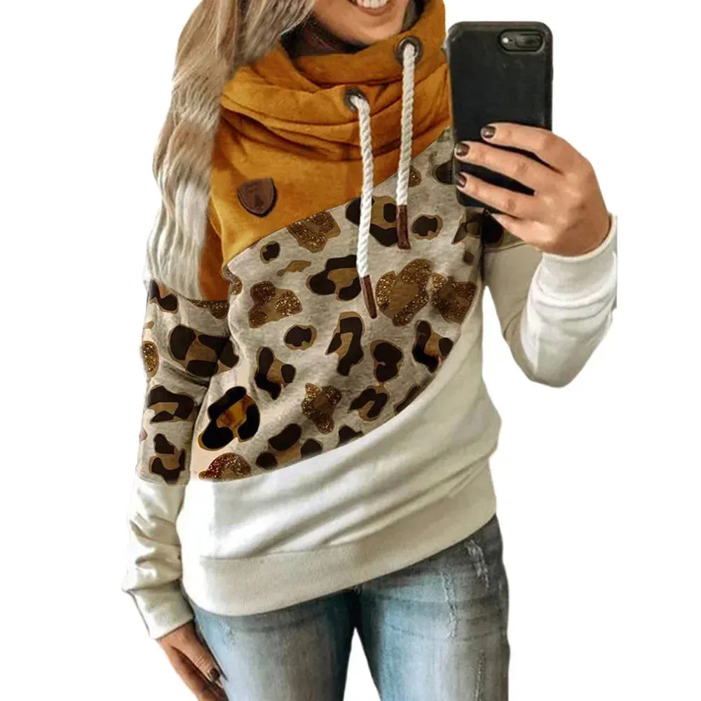 Thick Warm Color Block Pullover Hoodie Sweatshirt