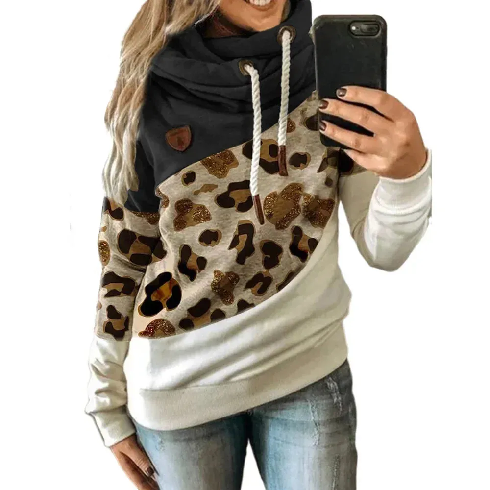 Thick Warm Color Block Pullover Hoodie Sweatshirt