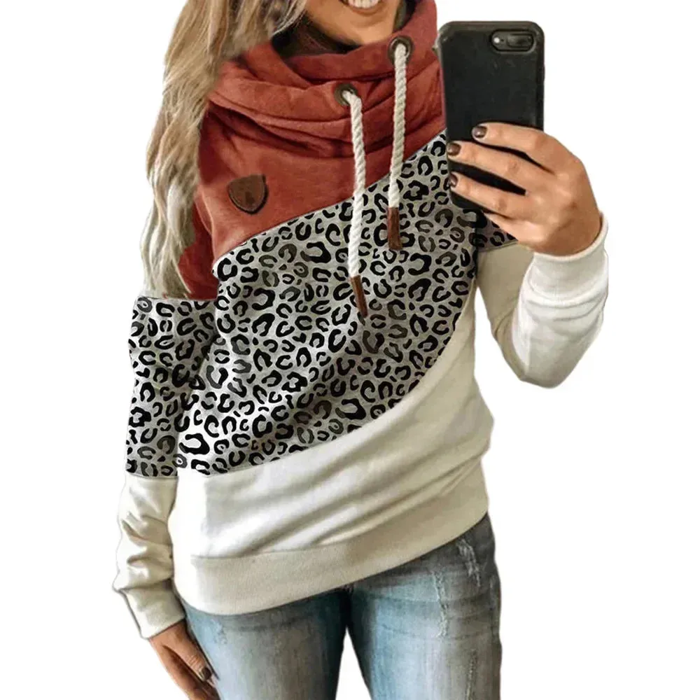 Thick Warm Color Block Pullover Hoodie Sweatshirt