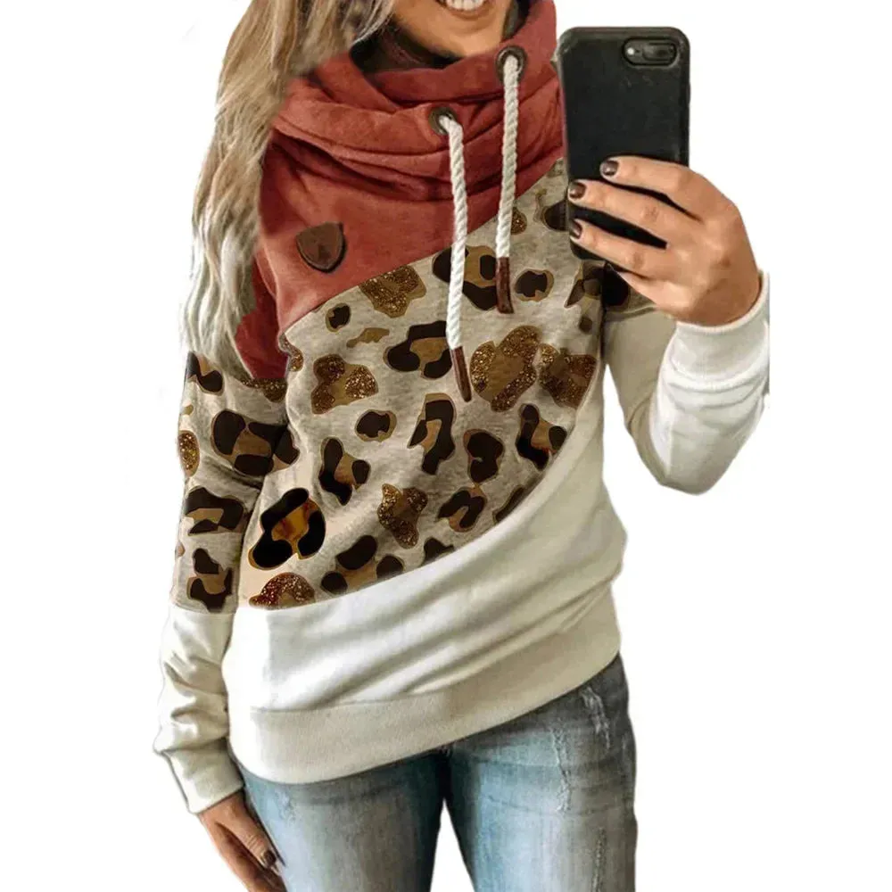 Thick Warm Color Block Pullover Hoodie Sweatshirt