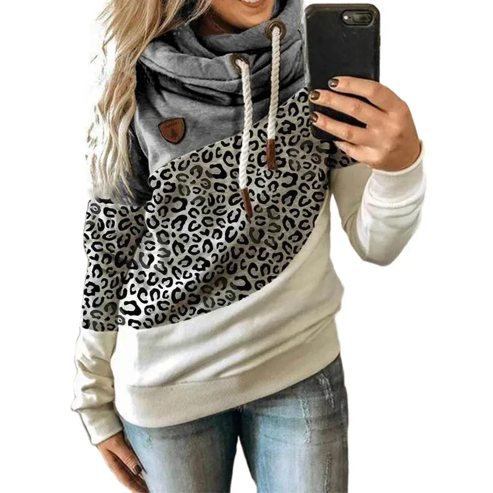 Thick Warm Color Block Pullover Hoodie Sweatshirt