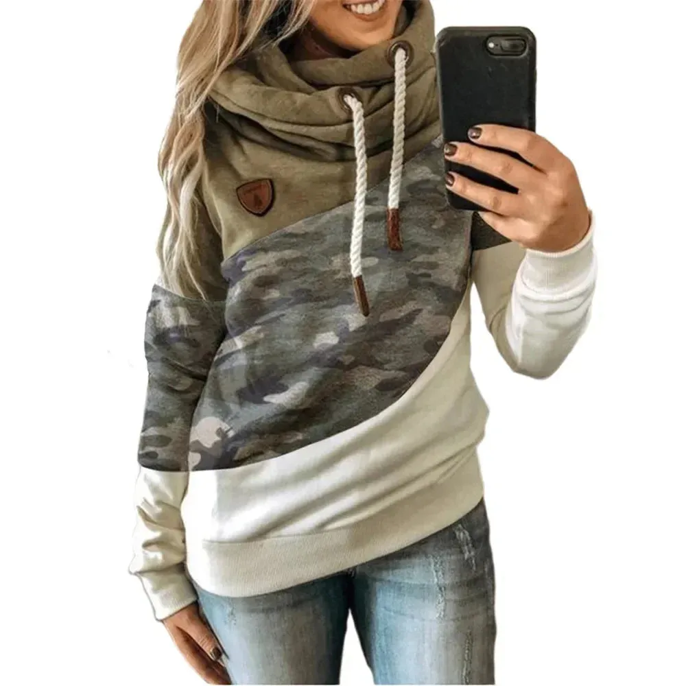 Thick Warm Color Block Pullover Hoodie Sweatshirt