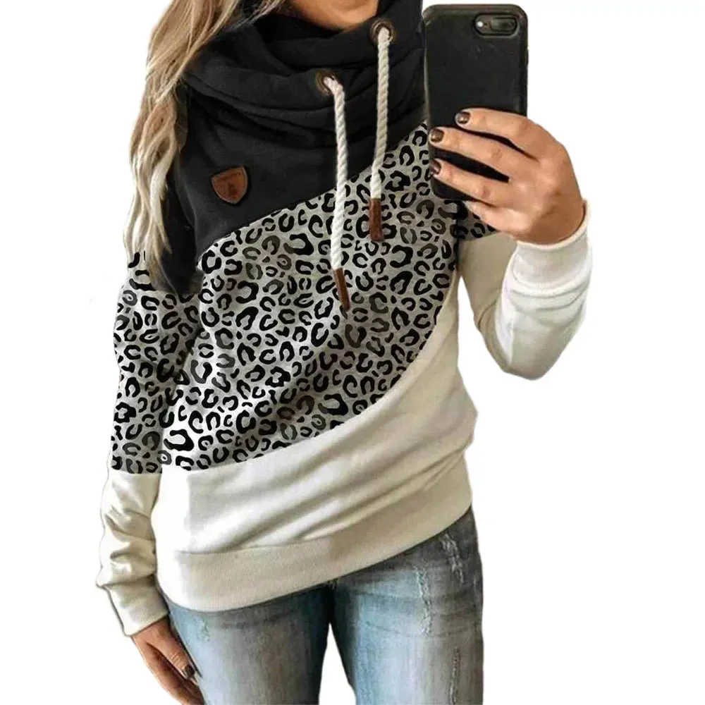 Thick Warm Color Block Pullover Hoodie Sweatshirt