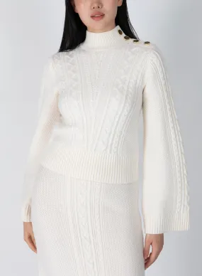 Thomas Cable Knit Sweater - Blanc de Blanc