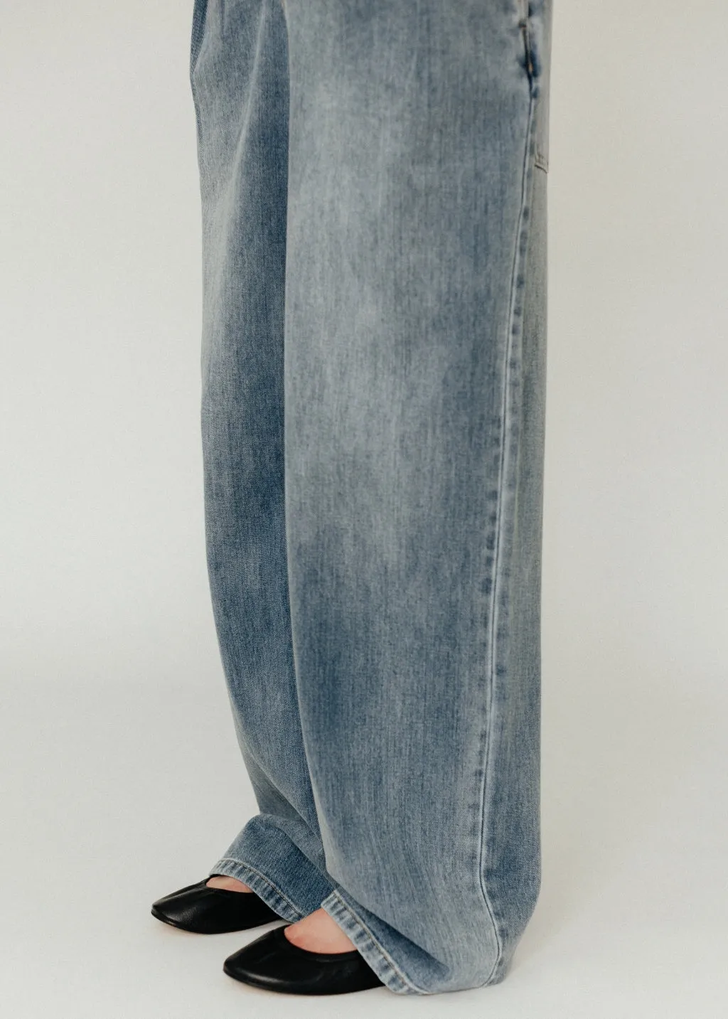 Tibi Classic Wash Stella Full Length Pant in Classic Blue