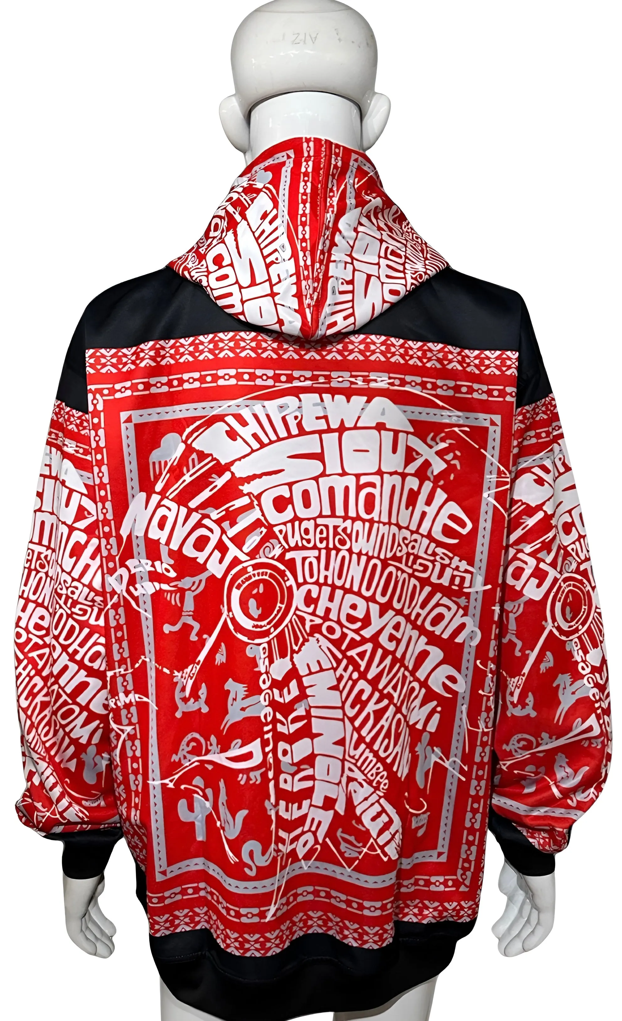 ^TRIBE VIBES^ (RED-GREY-BLACK-WHITE) PULLOVER HOODIES