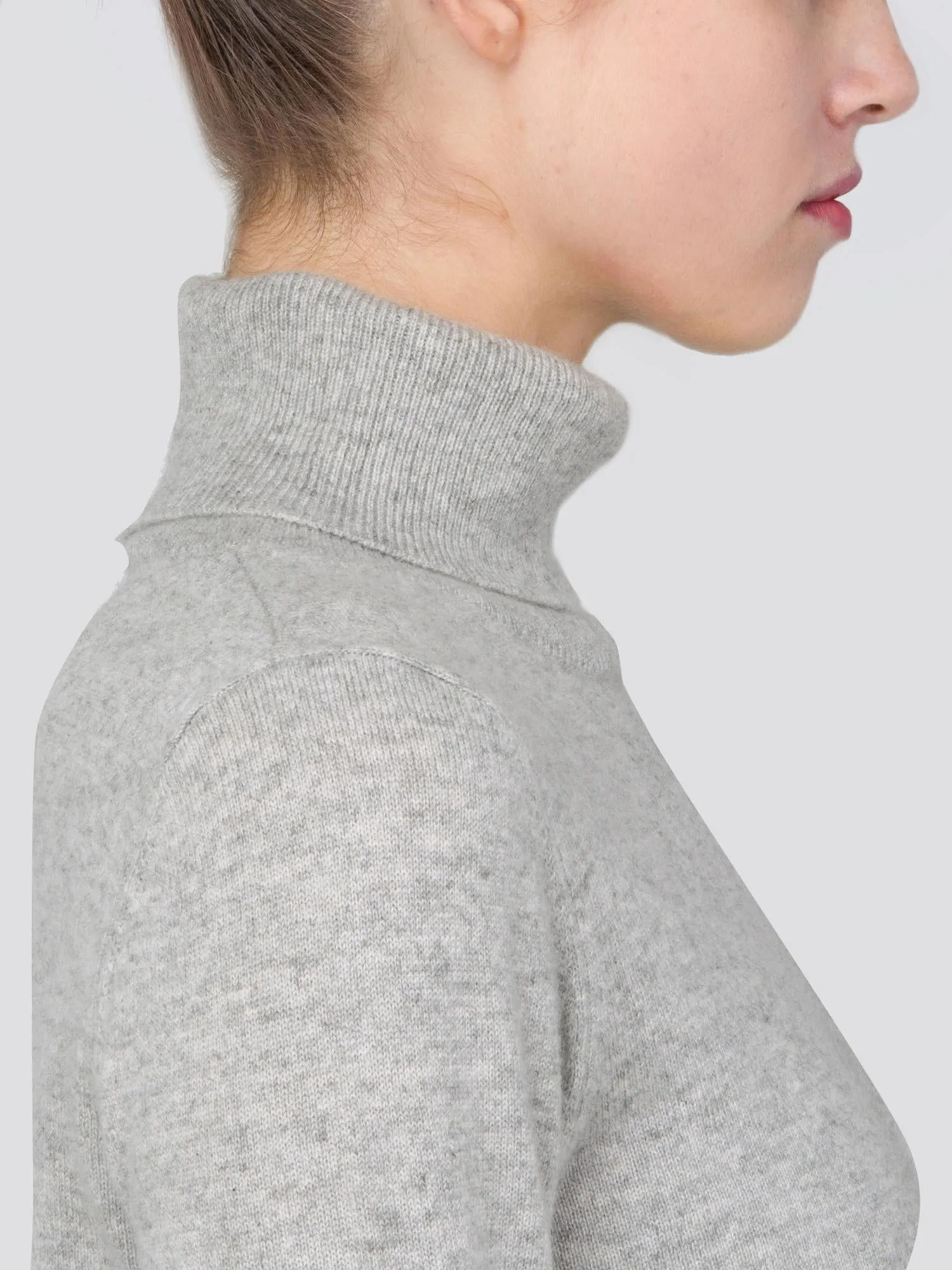 Turtleneck Slimfit Sweater_CB_Light Grey/Yellow