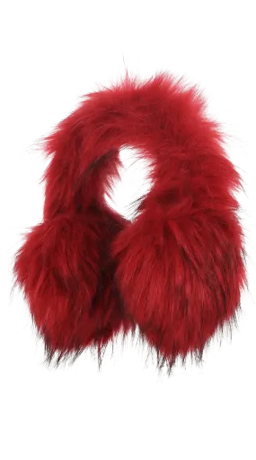 TYLER LAMBERT FURRY EAR MUFFS RED