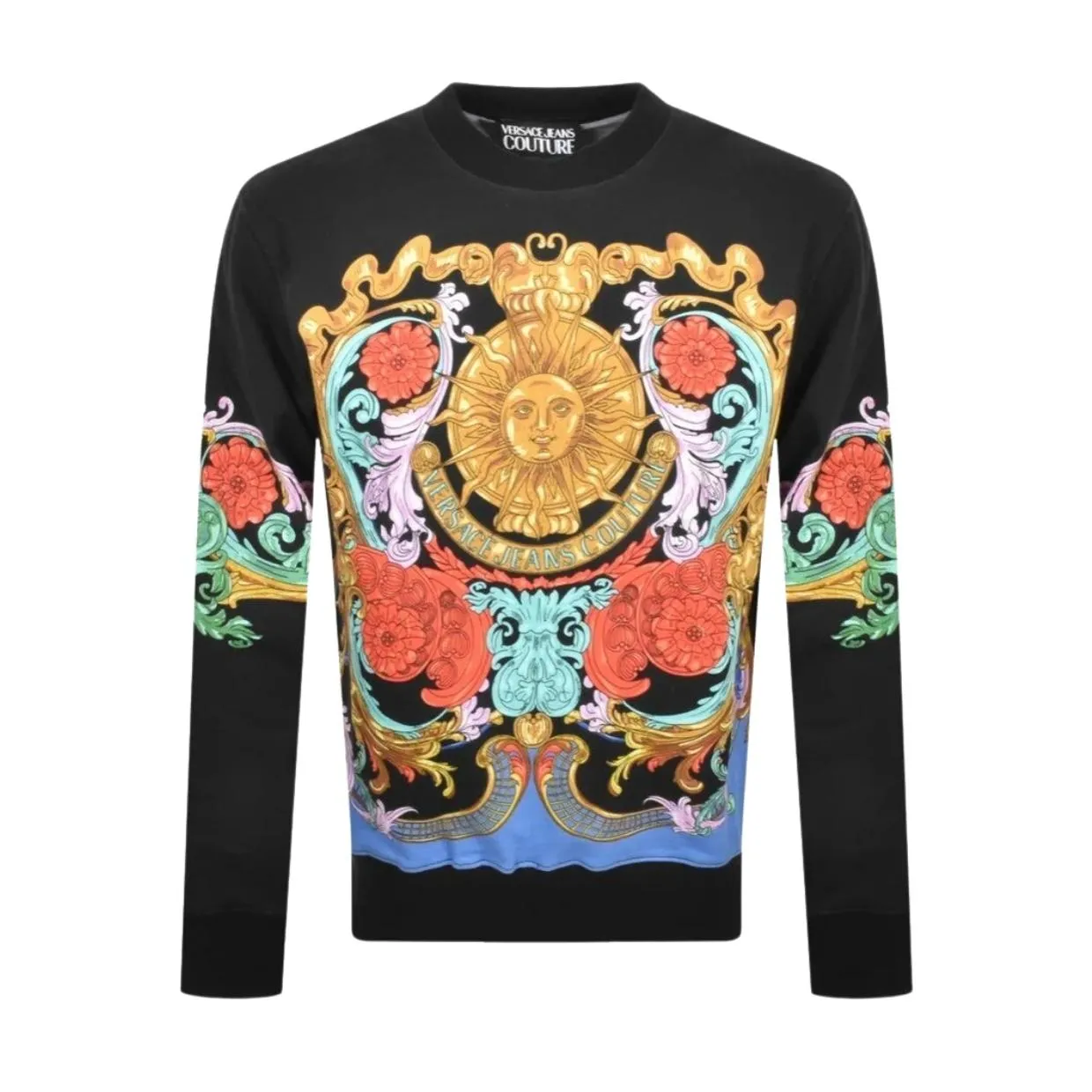 Versace Jeans Couture Black Sun Floral Garland Sweatshirt