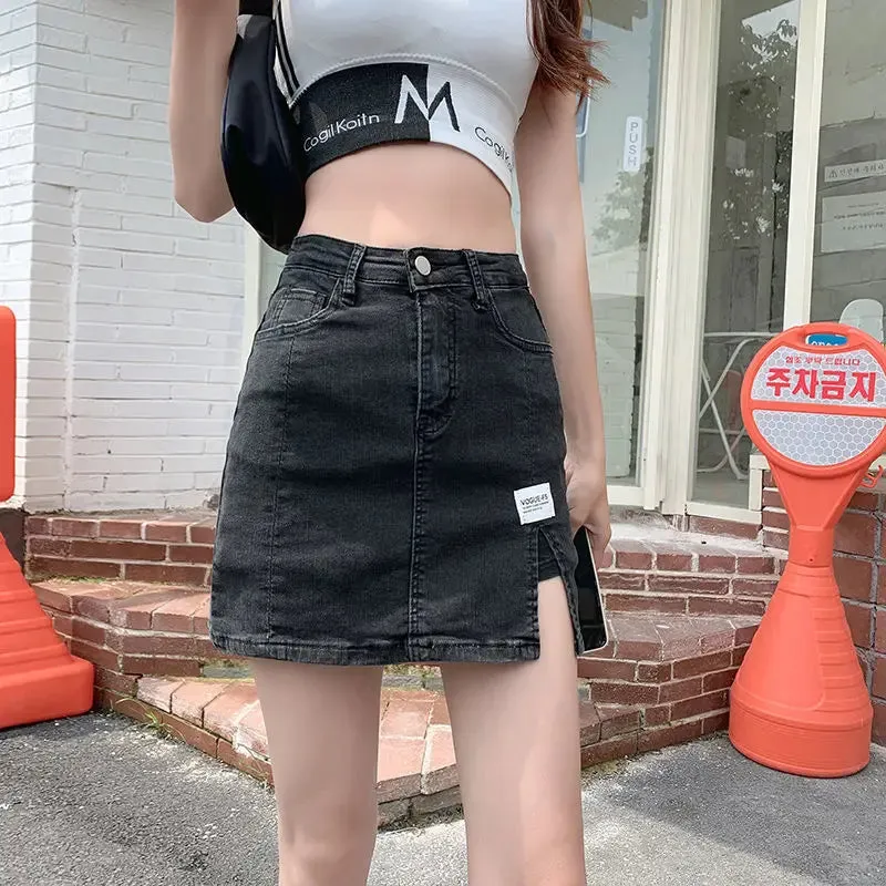 Very Shorts Sexy Mini Pants Skirt Womens 2024 Hip High Waist Tight Korean Style Fashion Summer Jean Skirts for Women Denim Black