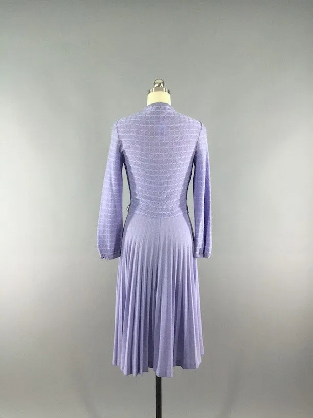 Vintage 80s Day Dress / Lavender Purple