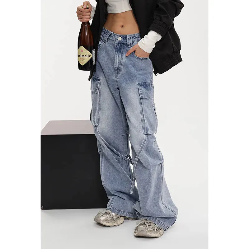 Vintage Denim Wide Leg Baggy Casual Pants