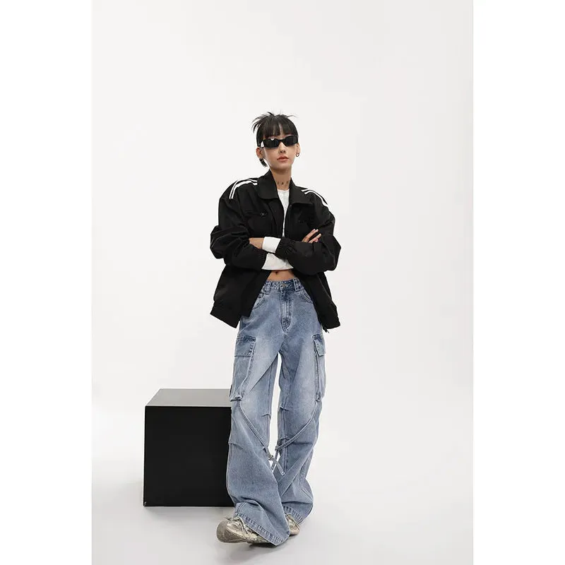 Vintage Denim Wide Leg Baggy Casual Pants