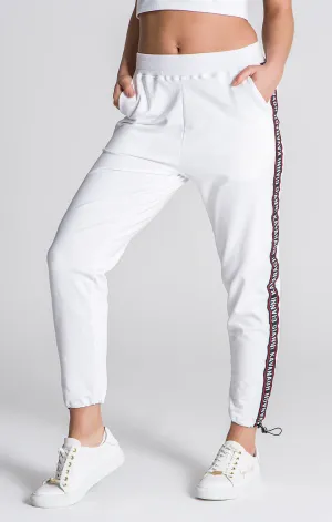 White Attitude Ribbon Joggers