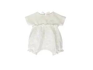 White Embroidery Baby Romper