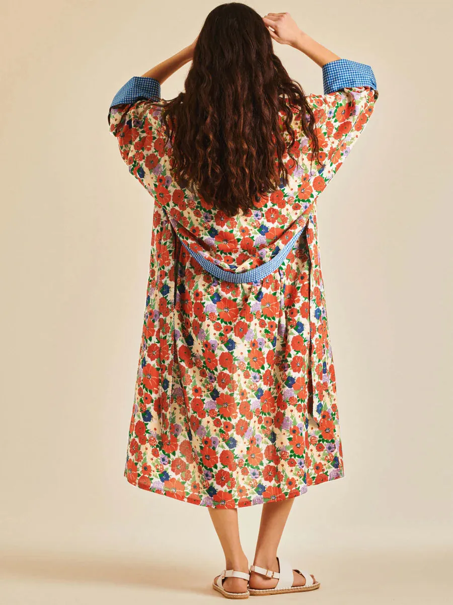 Women Long Kimono Spring Flower - ملابس سباحة