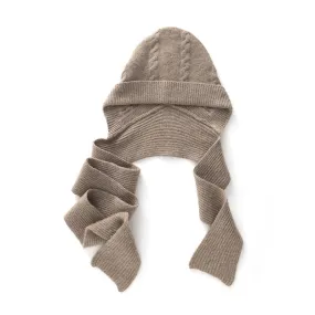 Women Winter Knit Cashmere Hooded Scarf Pullover Headscarf Hoodie Hat