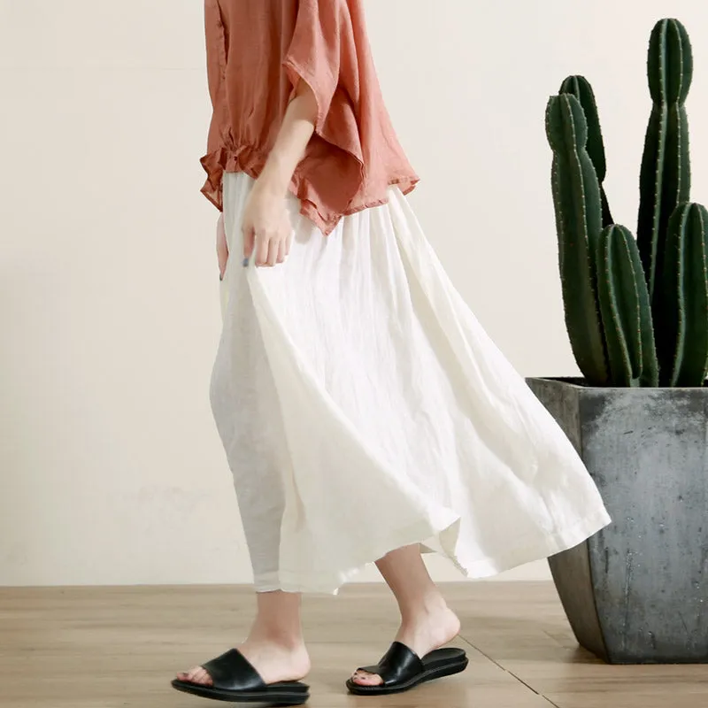 Women's Skirts Summer Linen Skirt  GU98407